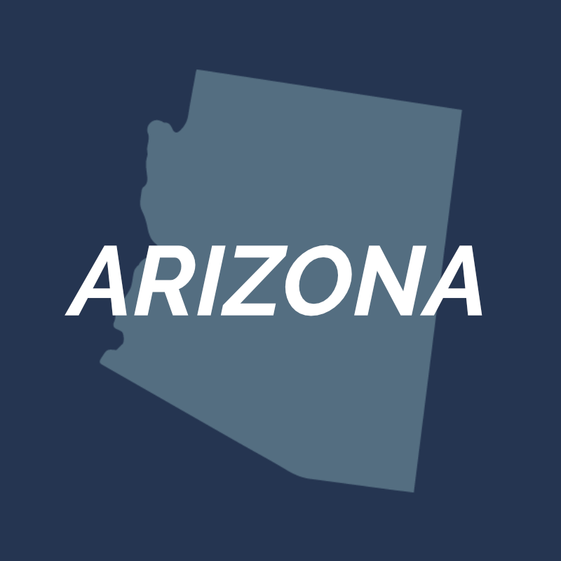 The State of Arizona in blue