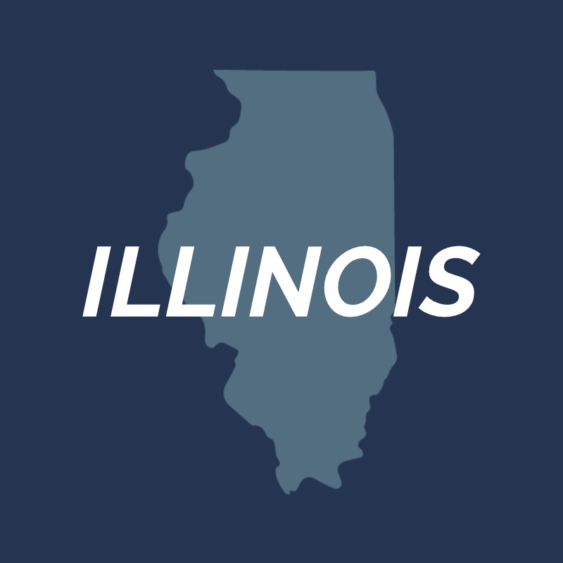 The State of Illinois in Blue