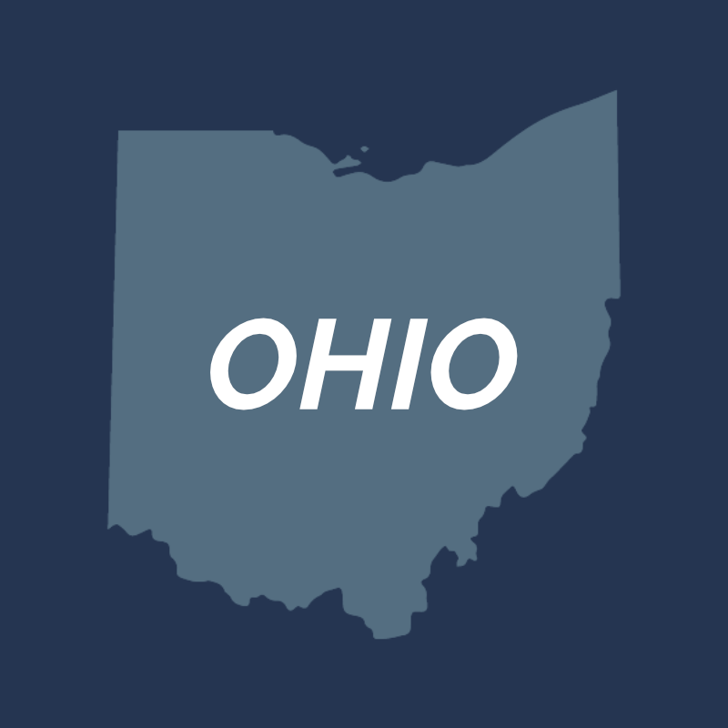 The State of Ohio in Blue