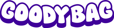 The Goody Bag logo in purple and white